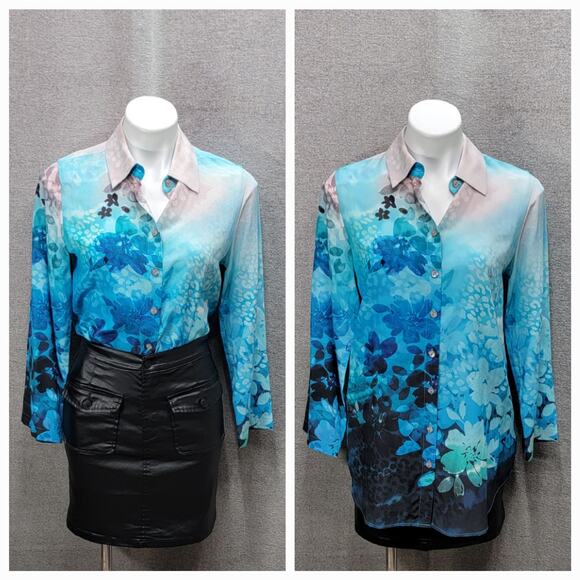 SOFT SURROUNDINGS JOLENE SILK BLOUSE, SIZE XS - Picture 1 of 7